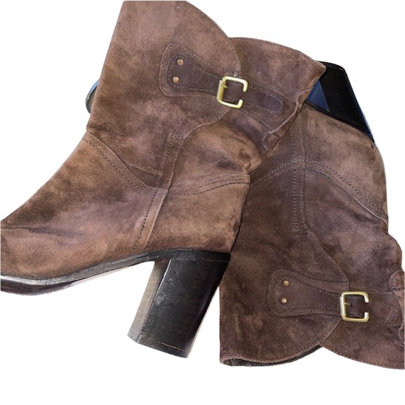 DAVID’S Block Heel Mid-calf Suede Boots - Picture 5 of 7